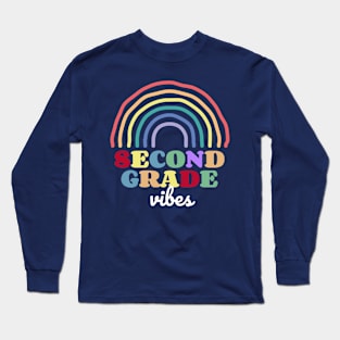 Second Grade vibes RAINBOW Retro 2nd grade Long Sleeve T-Shirt